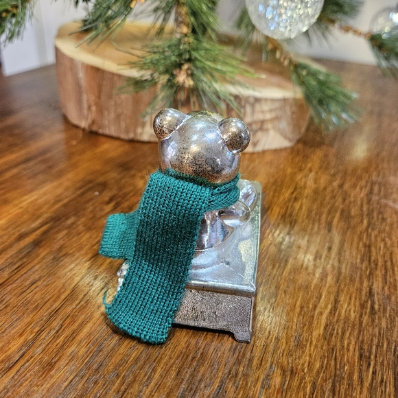 Vintage Silver Plate Christmas Panda Candle Holder - Picture 8 of 13